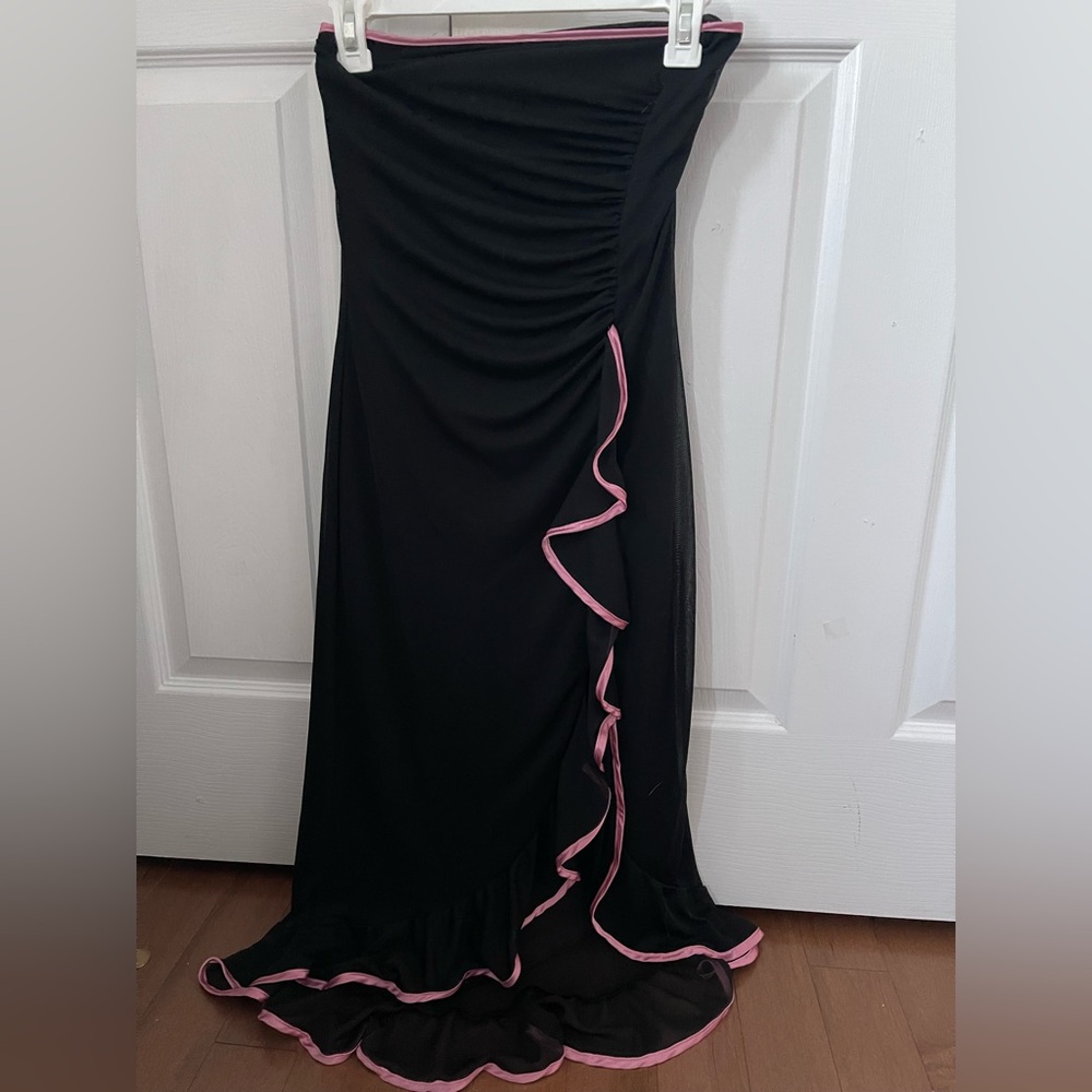 Rebecca Black Dress with Pink Accents